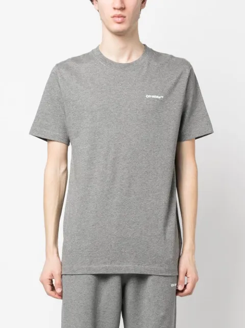 Off-White Wave Outl Diag-print cotton T-shirt OMAA027C99JER0160801