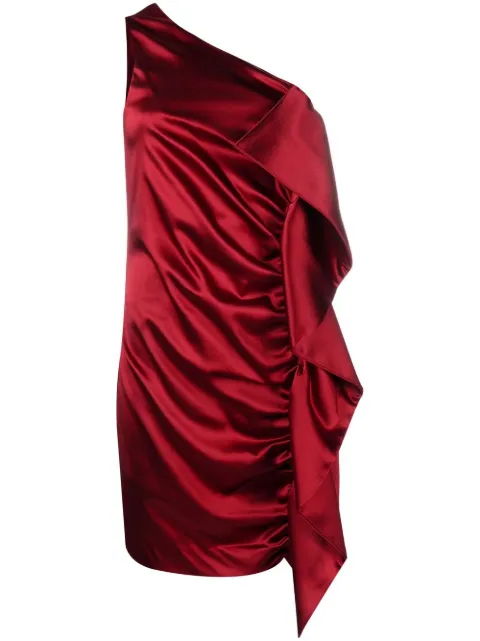 P.A.R.O.S.H. gathered-detail one-shoulder minidress Red D731246ALIX010