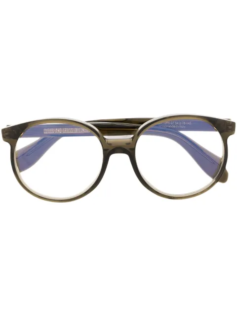 Cutler & Gross translucent-design round-frame glasses Green CGOP1395