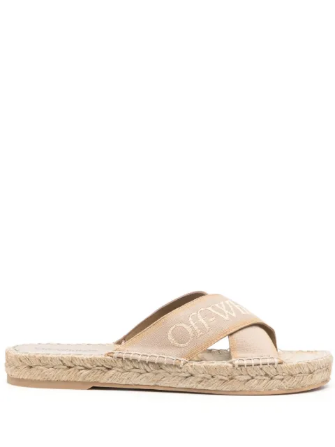 Off-White Bookish Criss-Cross espadrille Neutrals OWIB012S23FAB0016103