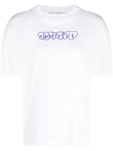 Off-White Sketch Arrow-embroidered cotton T-shirt White OWAA089S23JER0070137