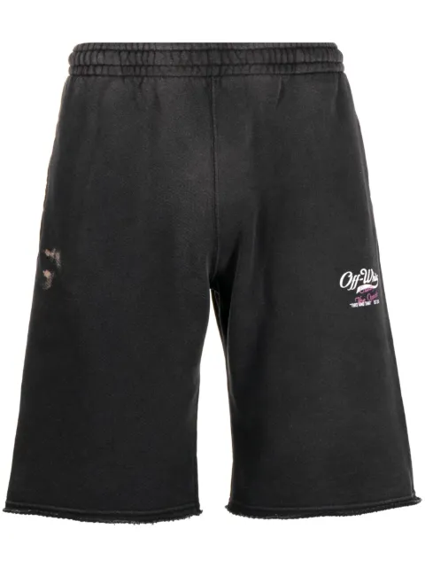 Off-White Wave Off cotton track shorts Grey OMCI006S23FLE0051001