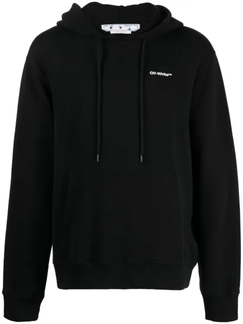 Off-White Wave Outl Diag print hoodie Black OMBB097C99FLE0171001
