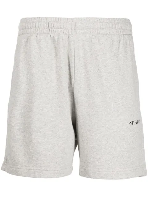 Off-White logo-print track shorts Grey OMCI015S23FLE0020810