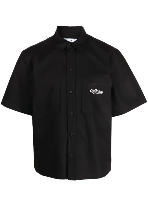 Off-White Wave Off Summer shirt Black OMGG002S23FAB0021001