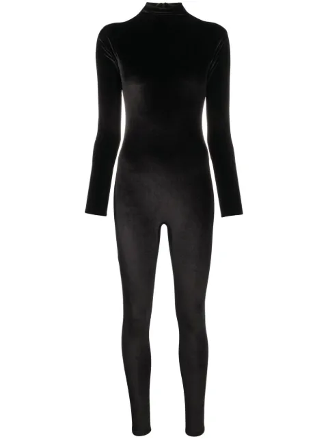 Atu Body Couture long-sleeve velvet jumpsuit Black AT23136