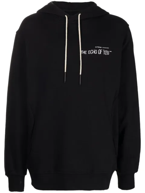ISO.POETISM graphic-print cotton hoodie Black H5G2NESOF016