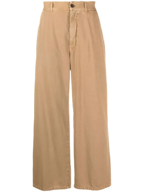 Incotex high-waist wide leg trousers Brown AW22FTP014FX006