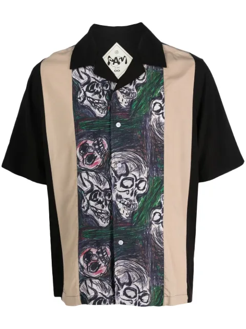 Perks And Mini skull-print bowling shirt Black 3736