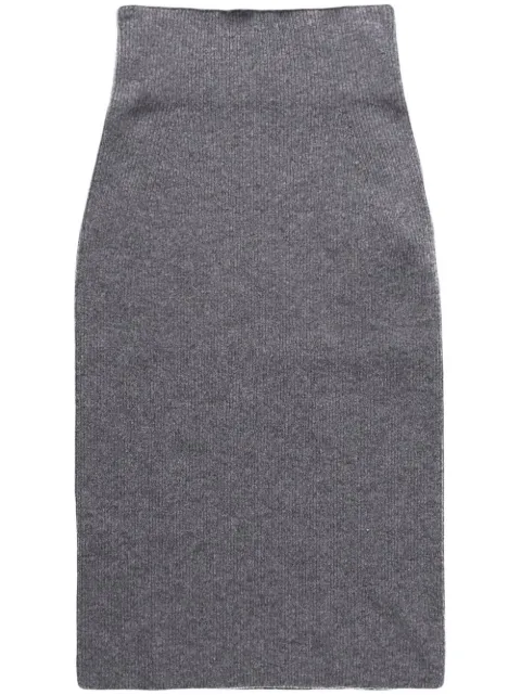 Stella McCartney ribbed-knit wool-blend skirt Grey 6K02383S2352