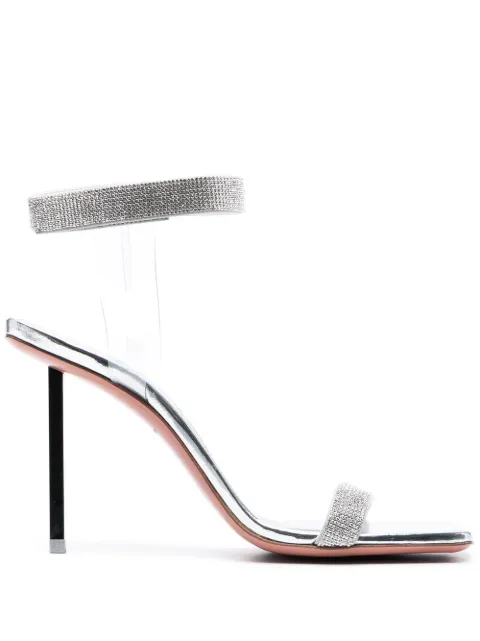 Amina Muaddi Rih 110mm crystal-embellished sandals Silver RIHSANDAL