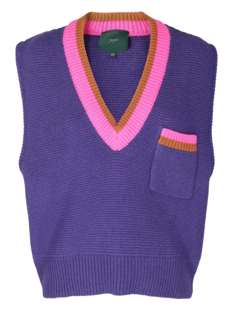 Jejia V-neck knitted vest Purple BABYCOLLEGECAMI