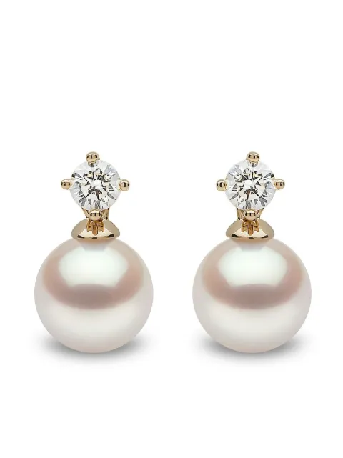 Yoko London 18kt yellow gold Diamond Classic pearl earrings Gold YEM11206X