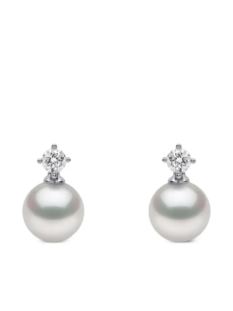 Yoko London 18kt white gold Classic Akoya pearl and diamond earrings Silver YEM11307X