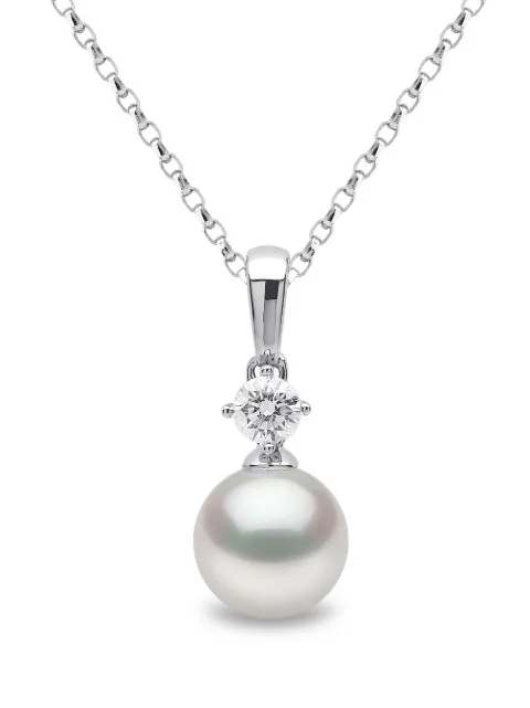 Yoko London 18kt white gold Classic Akoya pearl and diamond necklace Silver YPM11207X