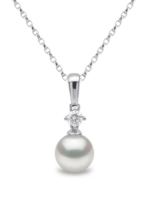 Yoko London 18kt white gold Classic Akoya pearl and diamond necklace Silver YPM11107X