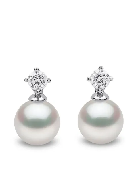 Yoko London 18kt white gold Classic Akoya pearl stud earrings Silver YEM11207X