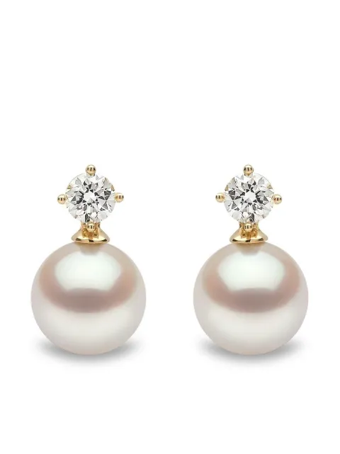 Yoko London 18kt yellow gold Classic Akoya pearl diamond earrings Gold YEM11506X