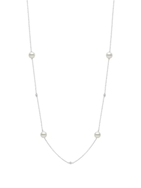 Yoko London Classic Akoya pearl chain necklace Silver QYN23317X