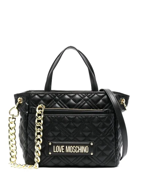 Love Moschino quilted logo-plaque tote bag Black JC4020PP1GLA0
