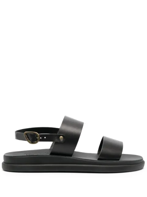 Ancient Greek Sandals Timon leather greek sandals Black TIMONVACHETTABLACK