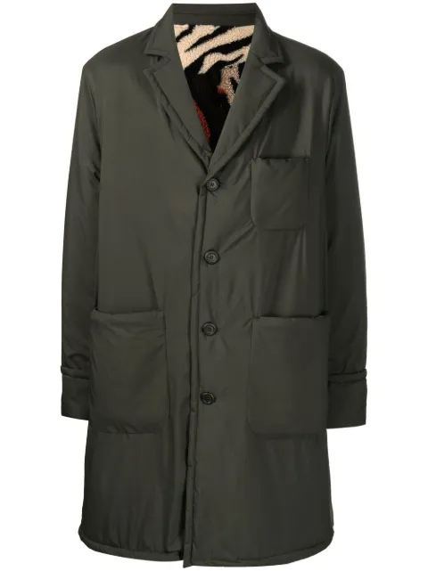 4SDESIGNS patch-pockets single-breasted coat Green hhf22650P09435