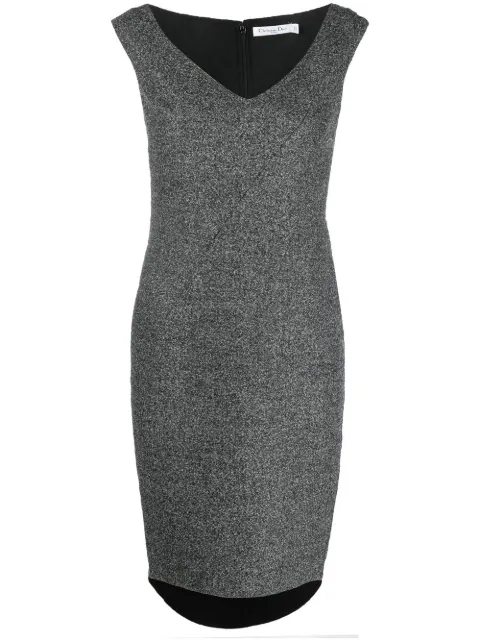 Christian Dior Pre-Owned 2010s V-neck sleeveless dress Grey HOLADIO344
