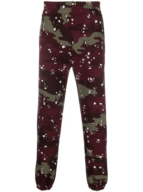 Maison Kitsuné camouflage-print cotton joggers Red JM01304KM0019O596