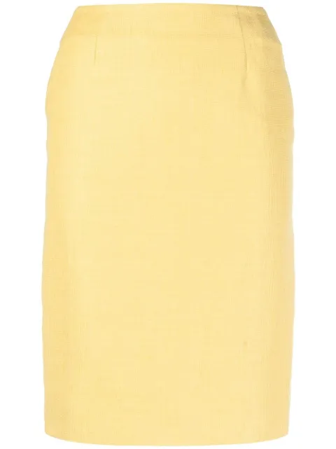 Christian Dior Pre-Owned 2010s high-waist pencil skirt Yellow HOLADIO340
