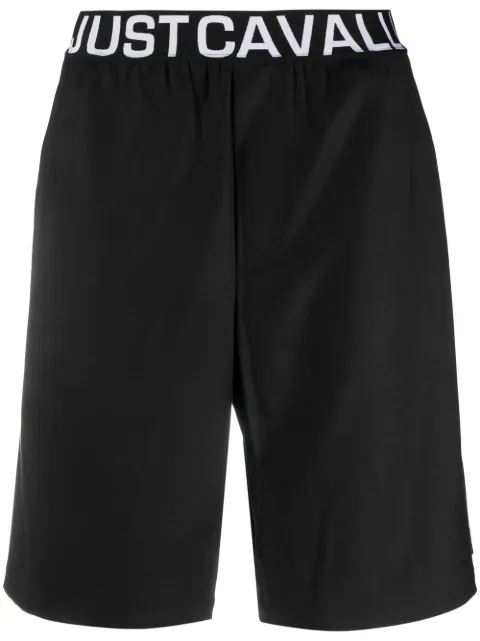 Just Cavalli logo-print shorts Black 74OBD131N0203