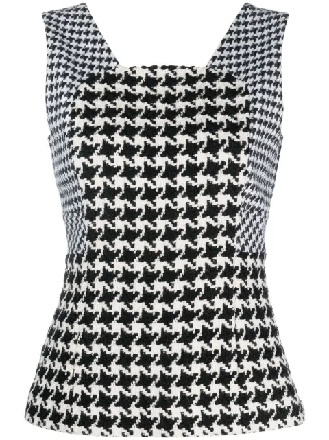 Christian Dior Pre-Owned 2010 houndstooth top Black HOLADIO347
