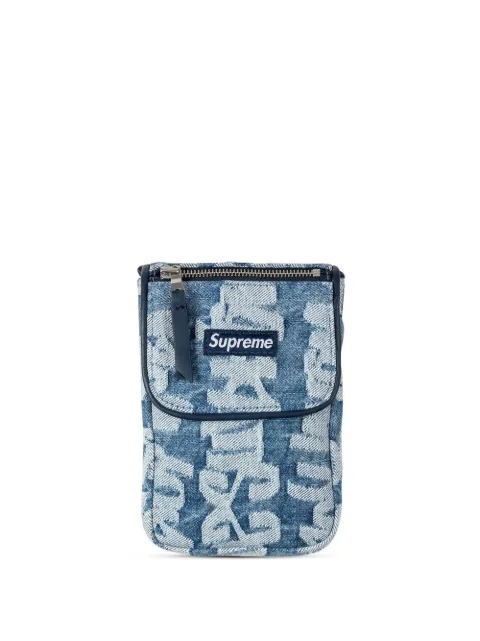 Supreme jacquard denim neck pouch Blue SU11961