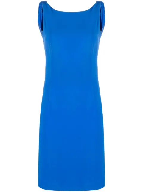 Christian Dior Pre-Owned 2010s draped back sleeveless dress Blue HOLADIO337