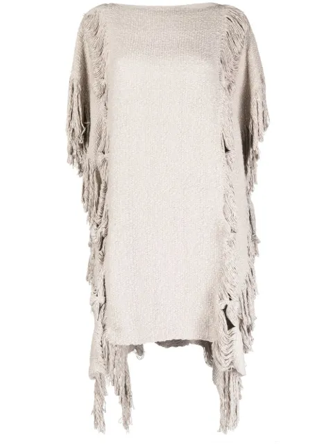 VOZ fringed poncho-style jumper Grey VM74