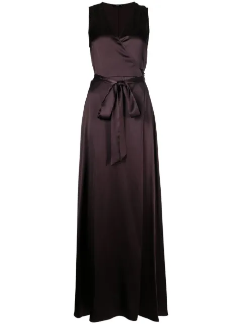 VOZ Frontward satin maxi dress Purple VD44