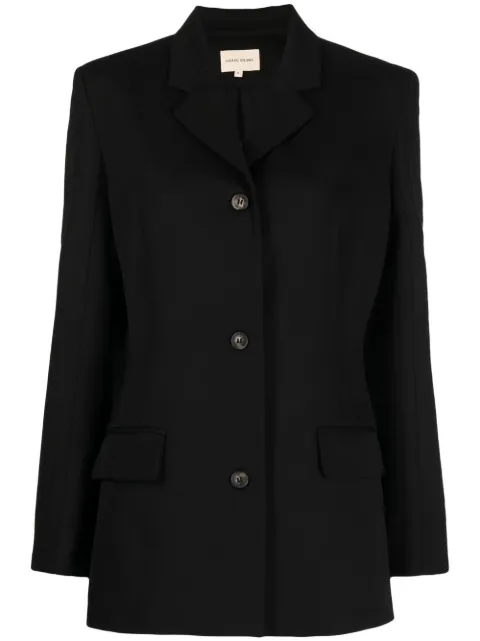 LouLou de Saison single-breasted virgin-wool blazer Black LOVUNDBL