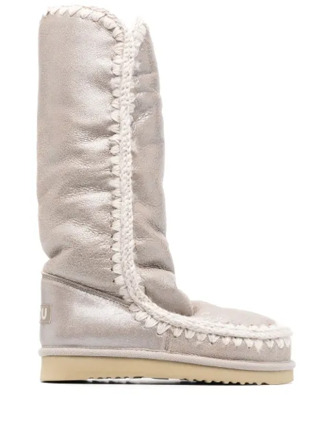 Mou metallic leather boots Neutrals FW101002BSTME