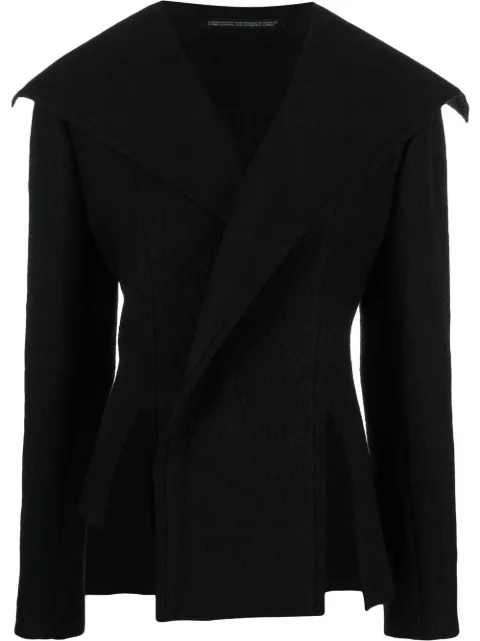 Yohji Yamamoto sailor-collar slit-detail jacket Black FEJ07108