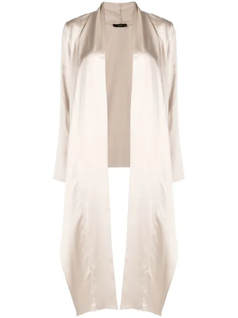 VOZ wrap-style satin blouse Neutrals VT27