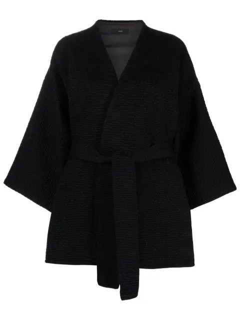 VOZ belted wide-sleeve jacket Black VO38