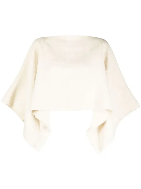 VOZ knitted alpaca wool crop top White VM57