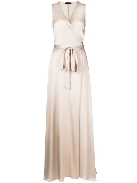 VOZ neck wrap-style maxi dress Neutrals VD44