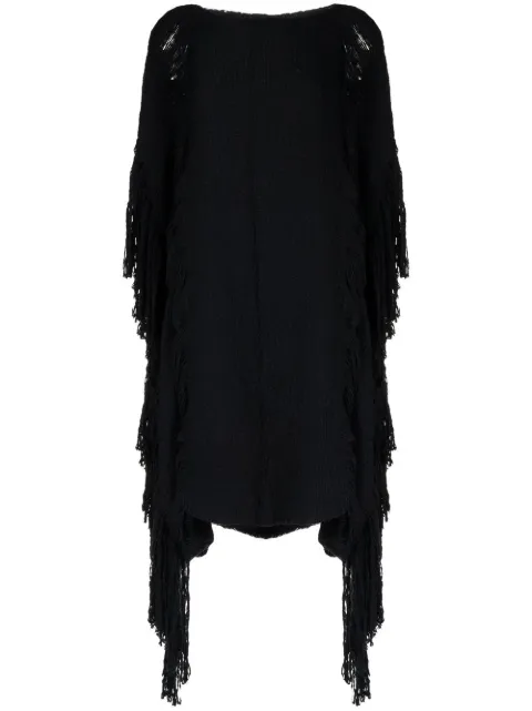 VOZ Lace Fringe Manta knitted top Black VM74