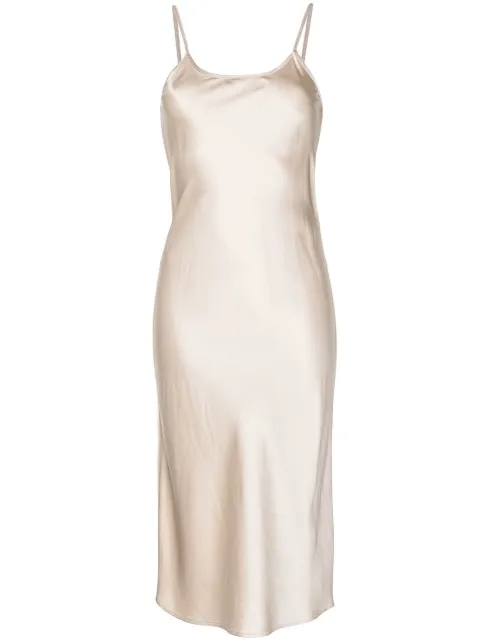 VOZ silk-satin midi slip dress Neutrals VD06B