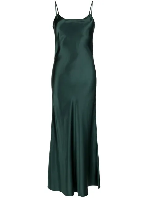 VOZ liquid silk slip dress Green VD06