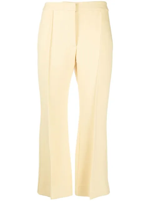 Jil Sander flared cropped trousers Yellow J02KA0021J40007