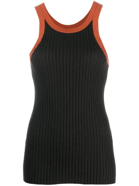 PAULA ribbed-knit tank top Green ALEXITE