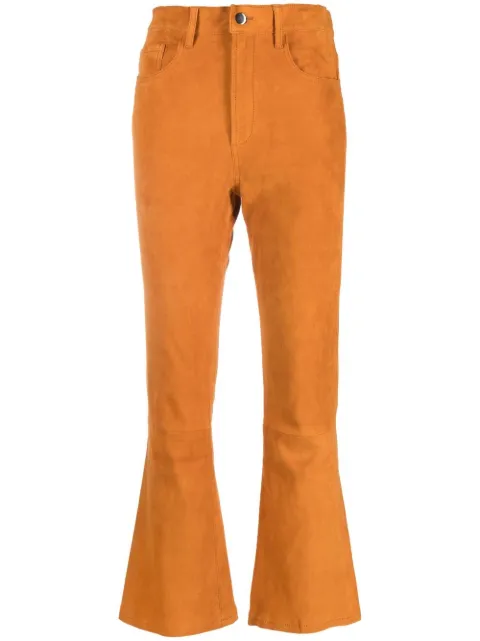 PAULA flared suede trousers Orange ZIRCON