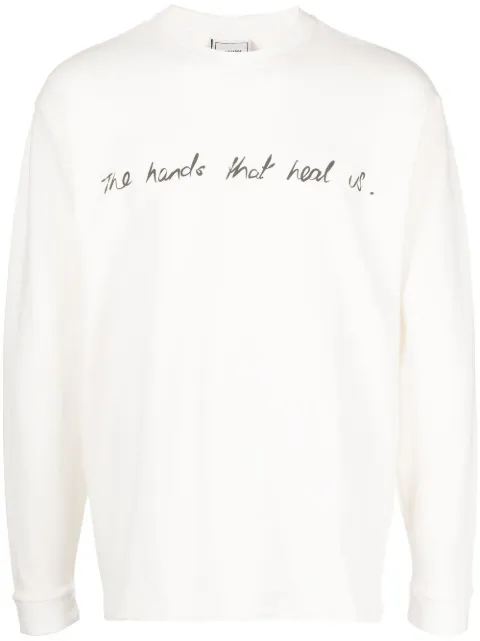 Bethany Williams slogan-print cotton sweatshirt White BWAW22085T02
