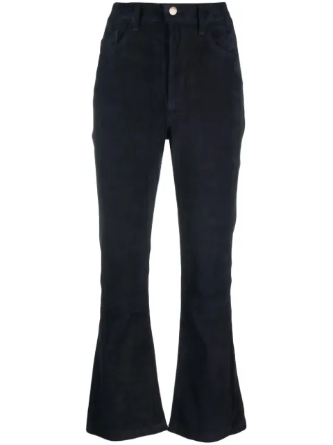 PAULA flared suede trousers Blue ZIRCON